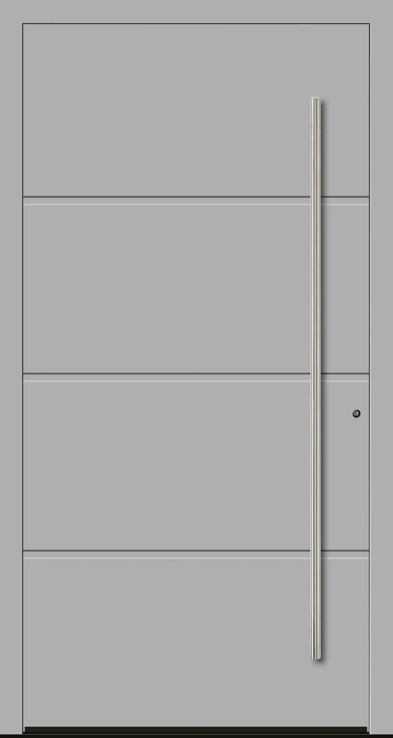 Moderne Aluminium Haustür mit geschlossener Füllung in Weißaluminium Dreh Rechts