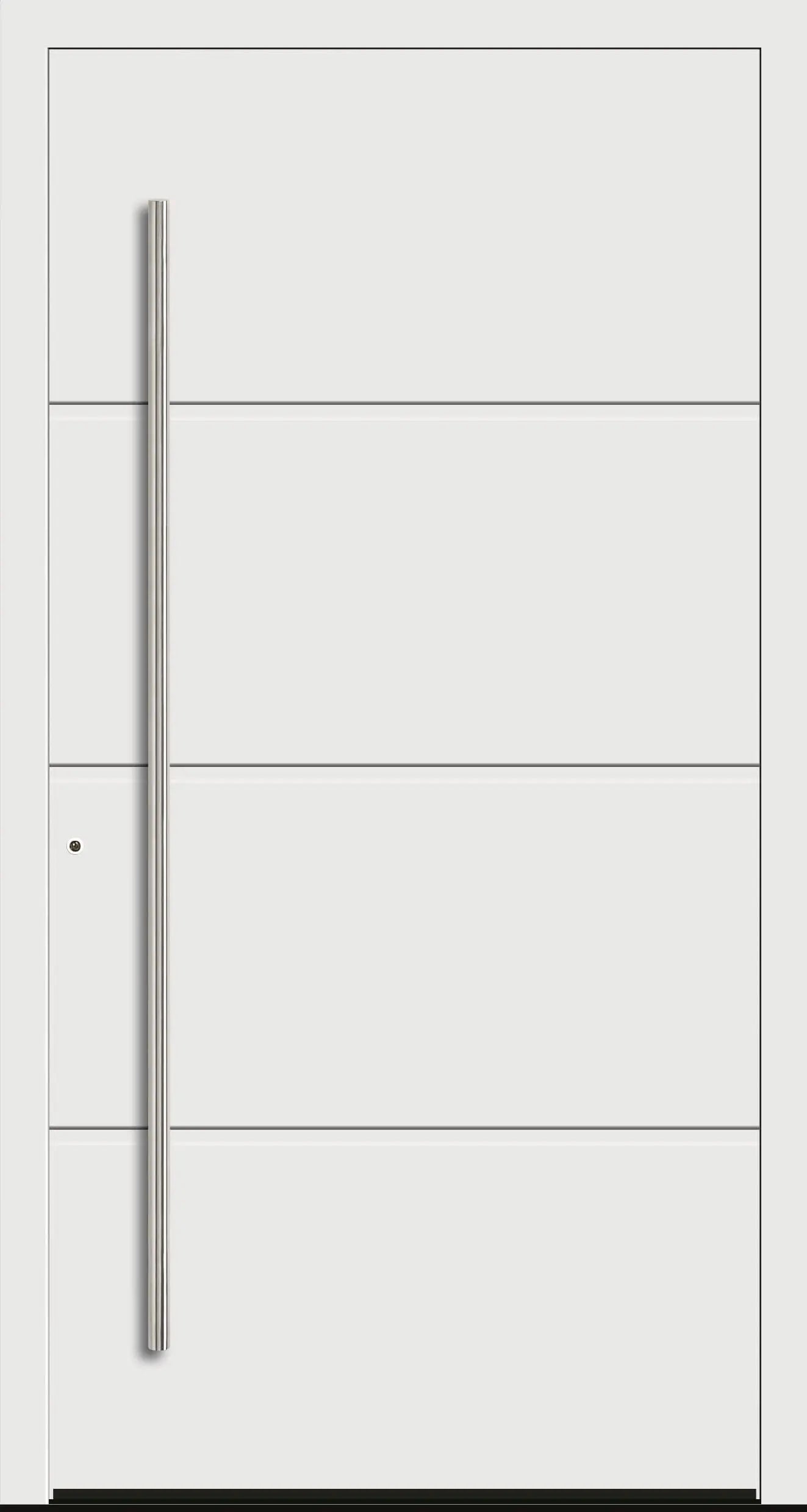 Moderne Aluminium Haustür mit geschlossener Füllung in Verkehrsweiß Dreh Links