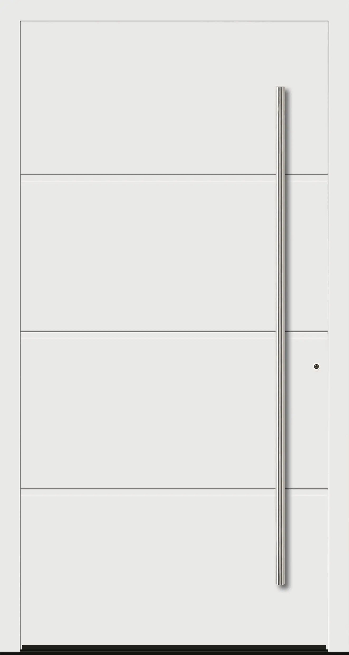 Moderne Aluminium Haustür mit geschlossener Füllung in Verkehrsweiß Dreh Rechts
