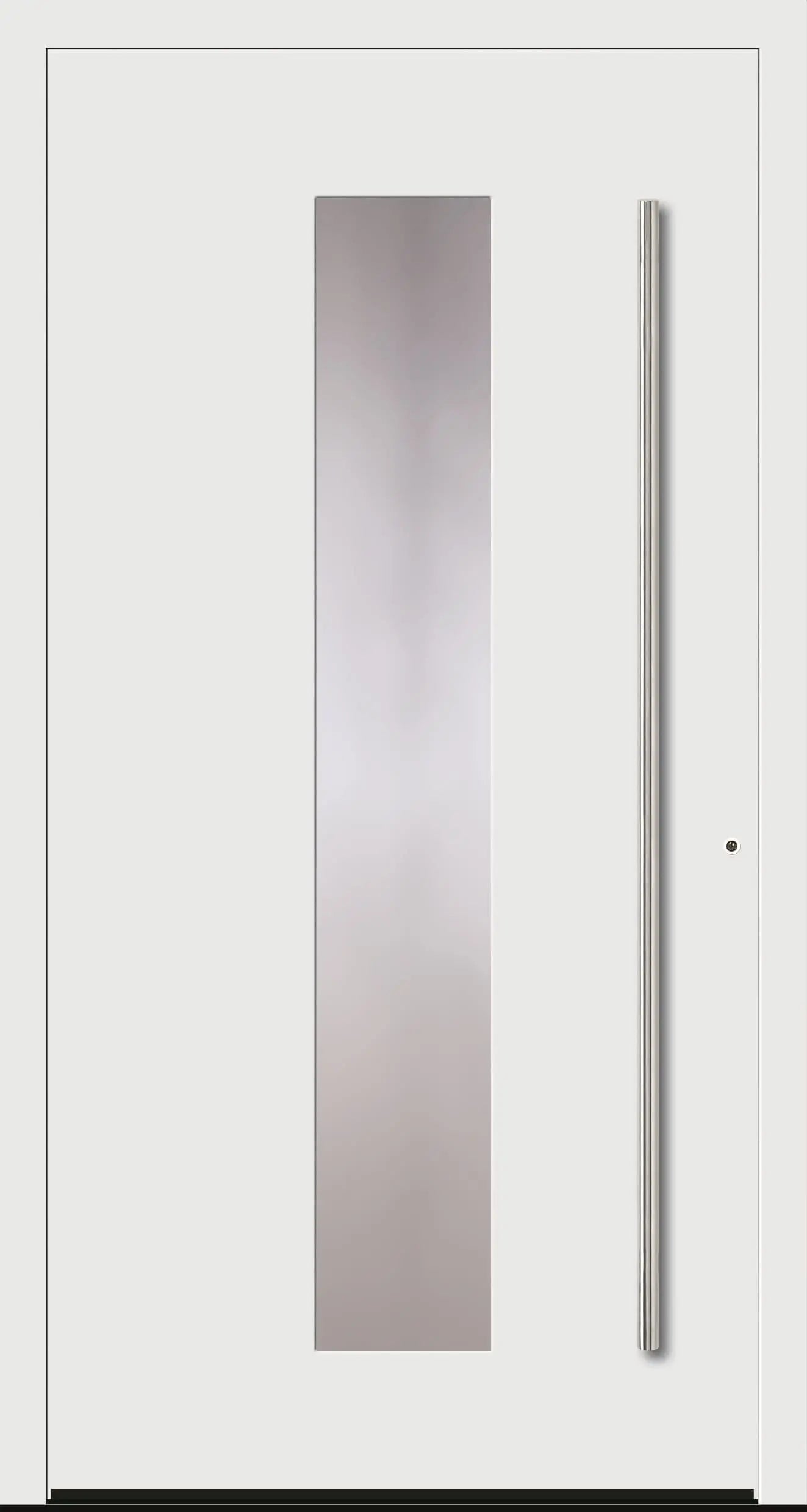 Aluminium Haustür in Dreh Rechts in Verkehrsweiß mit Glas