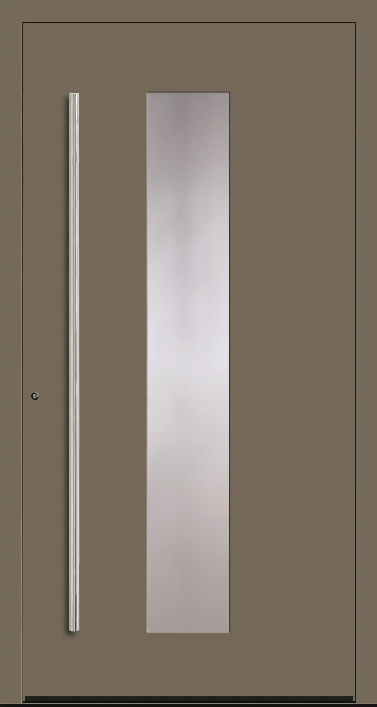 Aluminium Haustür in Dreh Links in RAL 7002 beige mit Glas