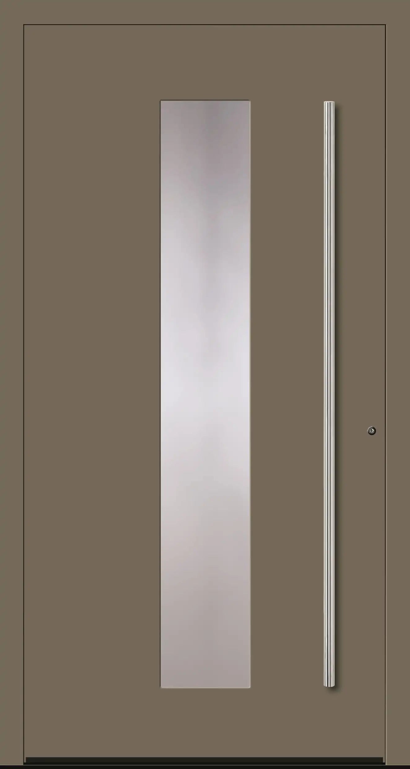 Aluminium Haustür in Dreh Rechts in RAL 7002 beige mit Glas