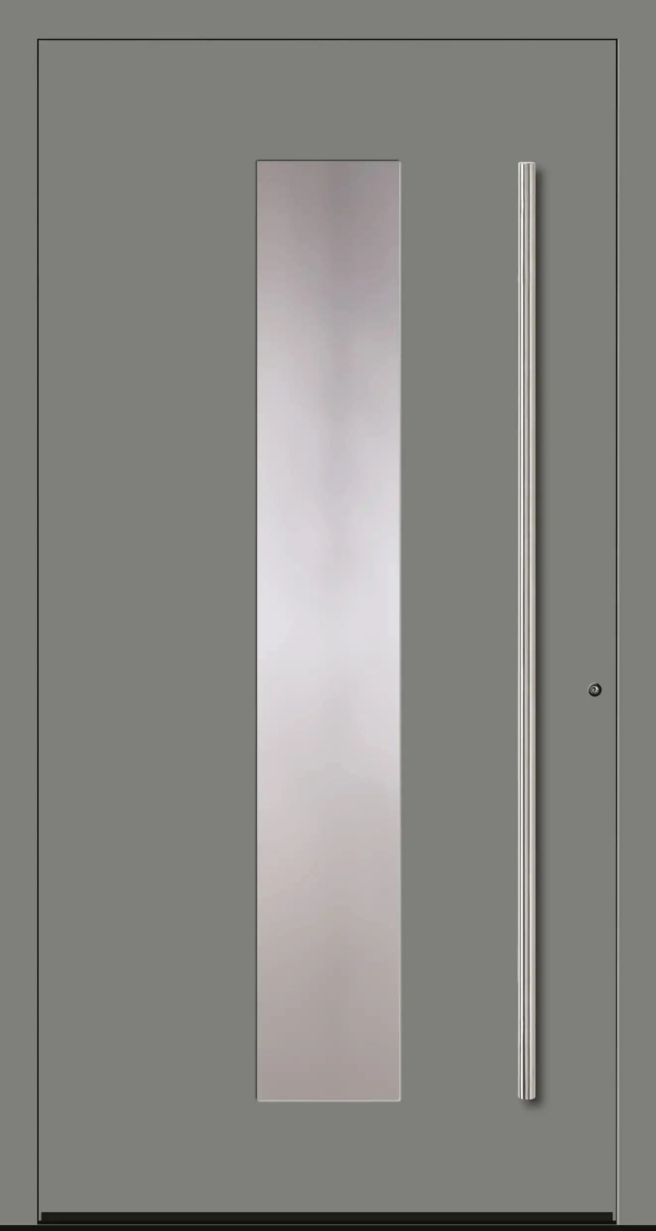 Aluminium Haustür in Dreh Rechts in RAL 7037 grau mit Glas