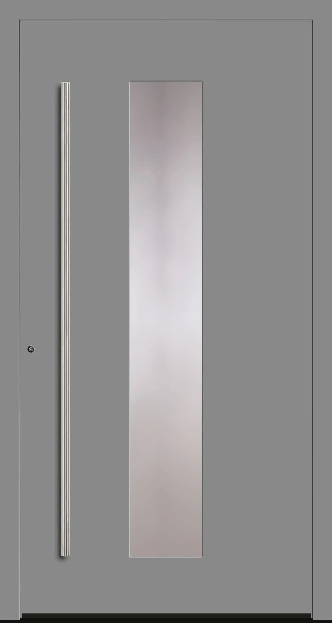 Aluminium Haustür in Dreh Links in RAL 9007 grau mit Glas