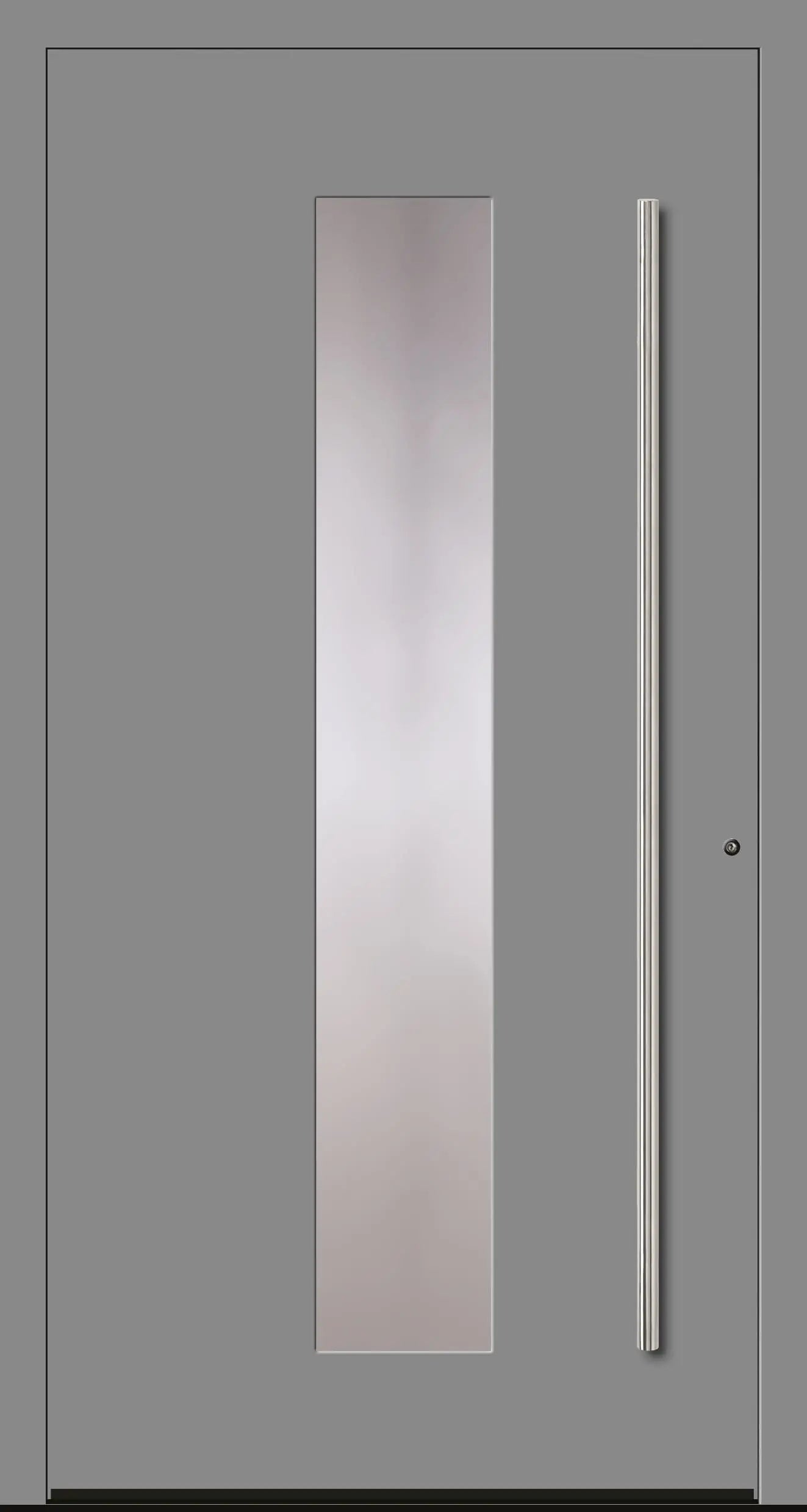 Aluminium Haustür in Dreh Rechts in RAL 9007 grau mit Glas