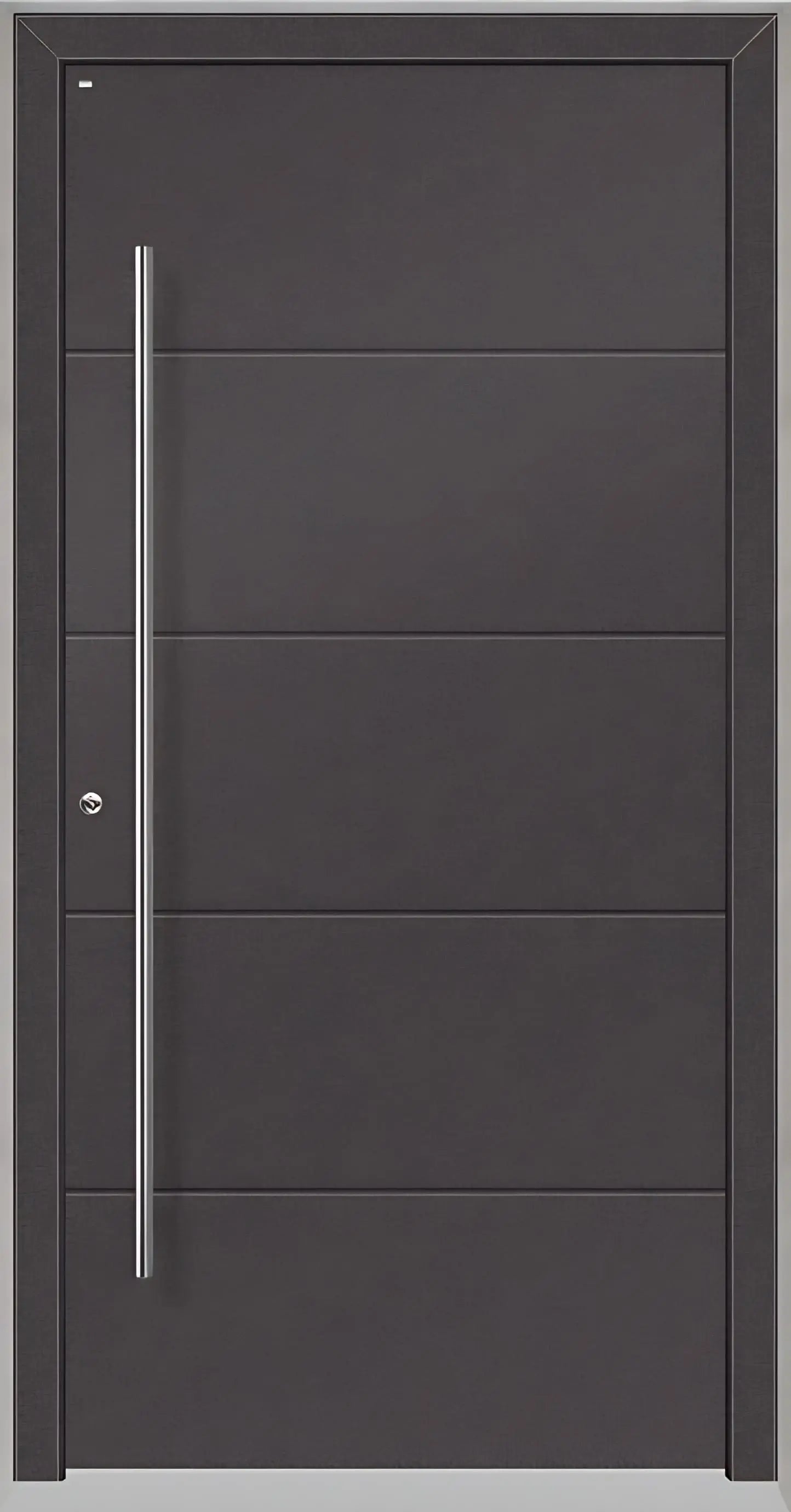 Haustüre Holz Aluminium mit vier Nuten in DB703 Dreh Links