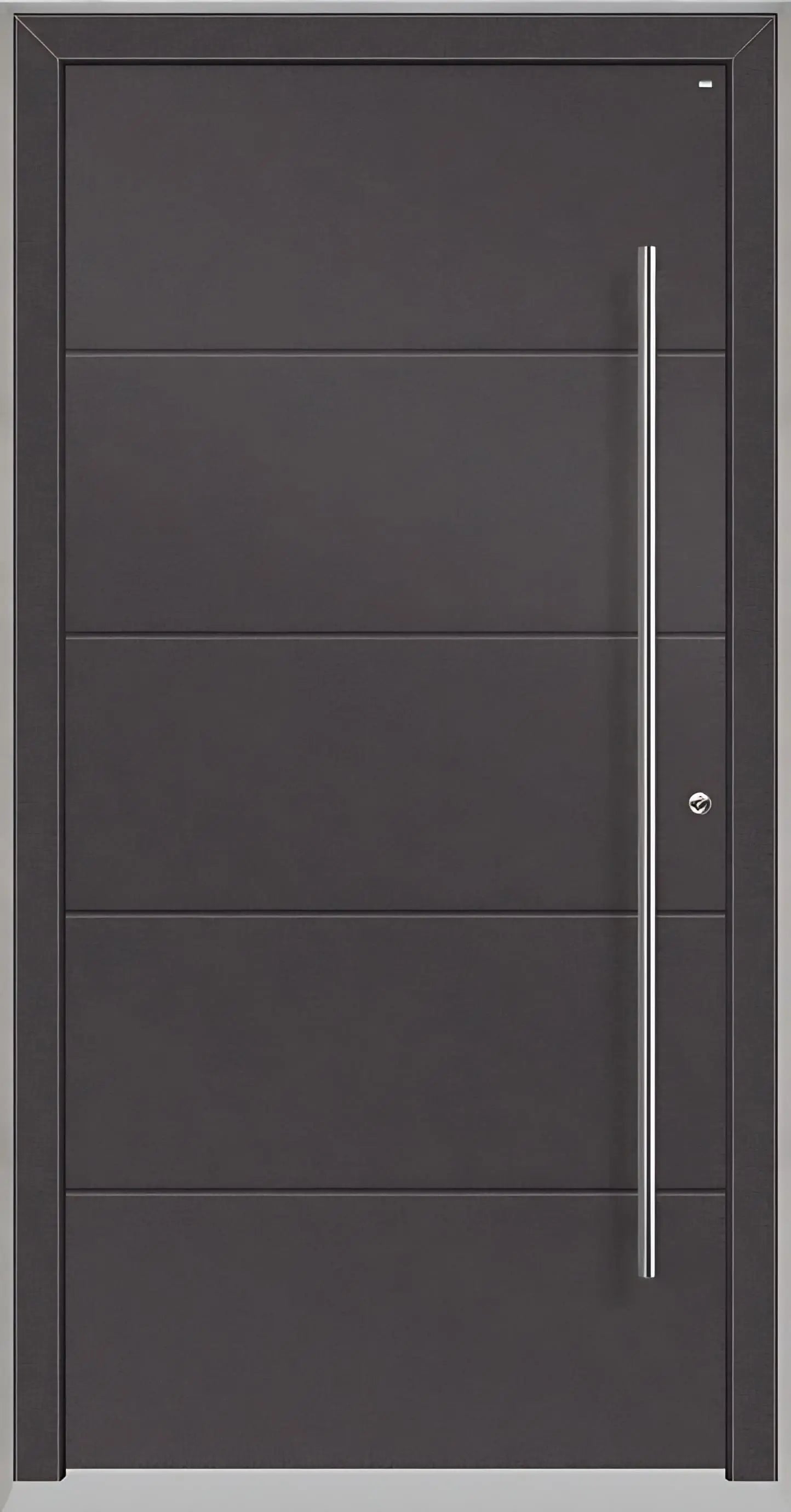 Haustüre Holz Aluminium mit vier Nuten in DB703 Dreh Rechts