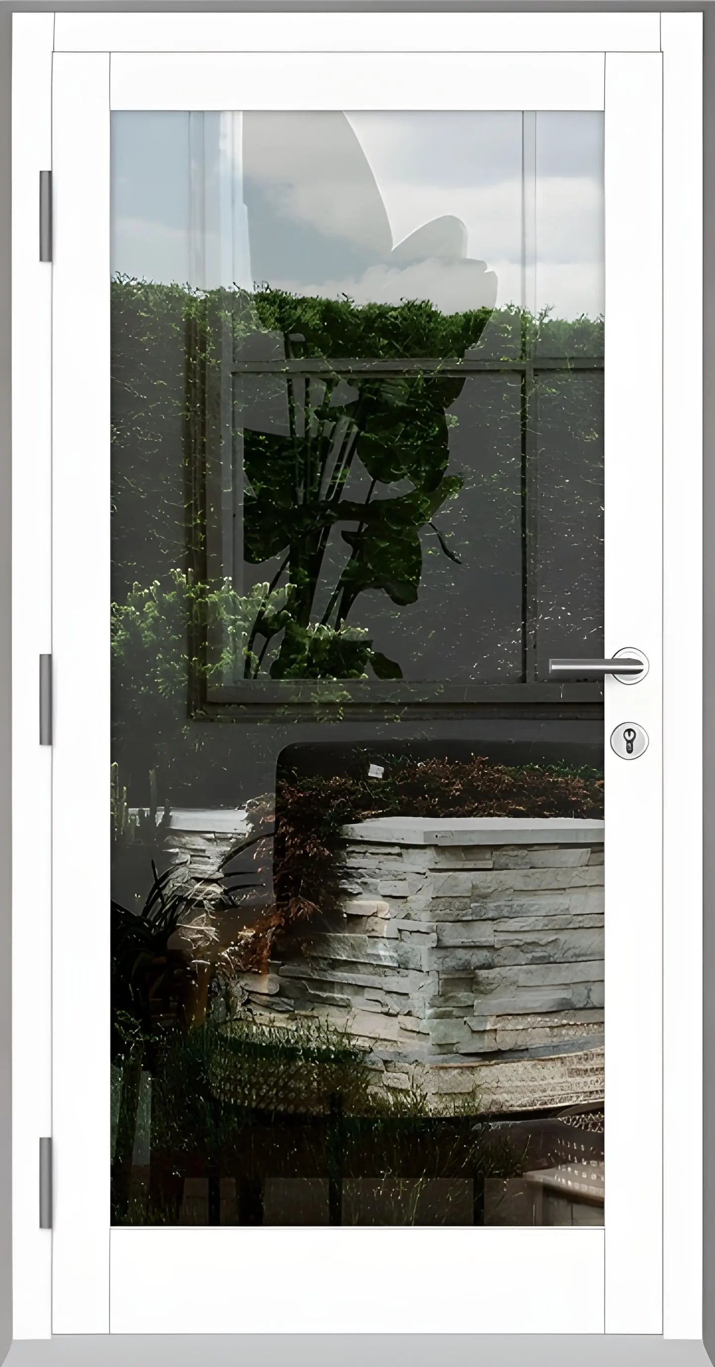 Haustür Holz mit Ganzglasfüllung Innenansicht