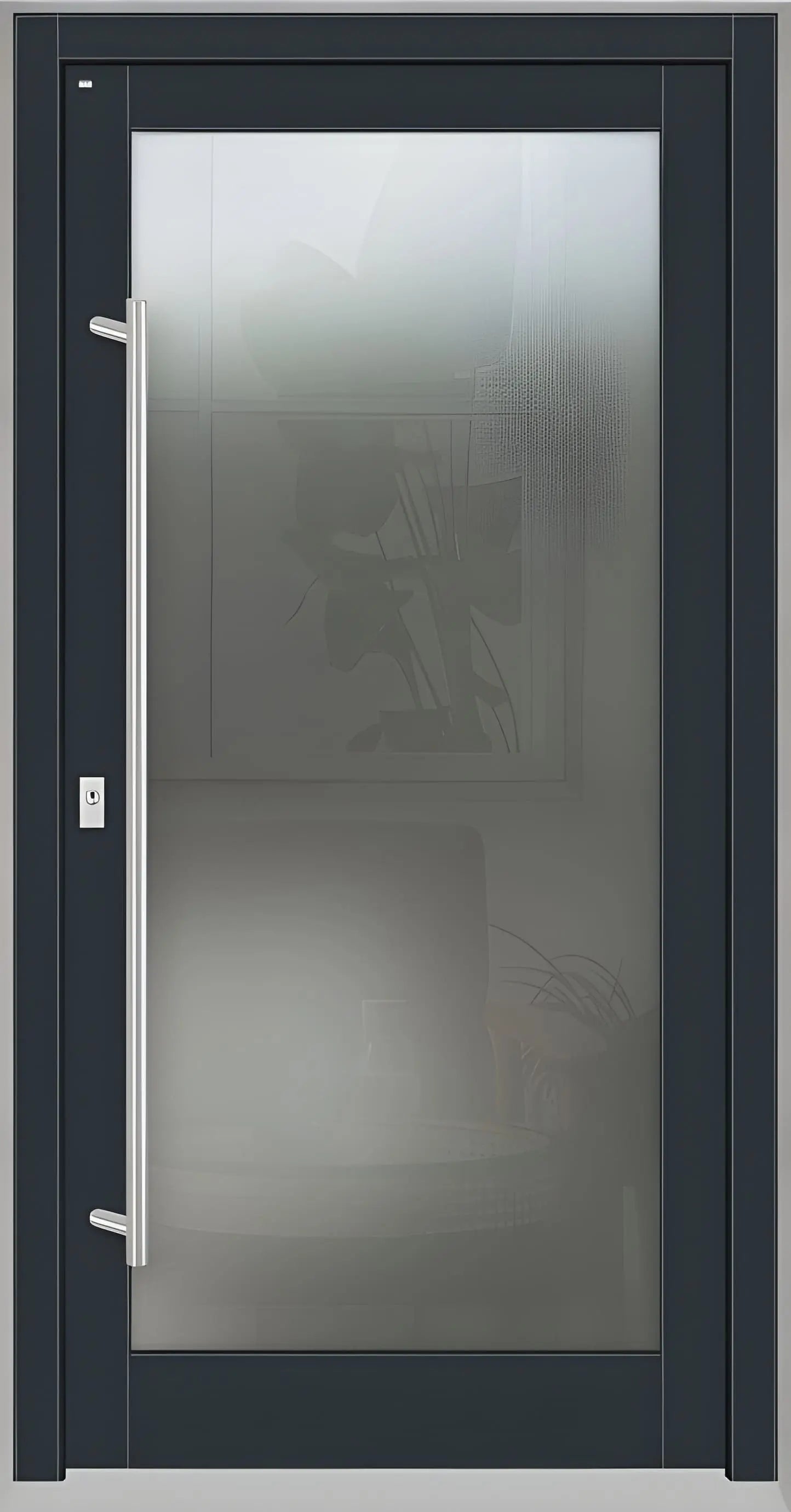 Haustür Holz mit Ganzglasfüllung in Anthrazitgrau Dreh Links