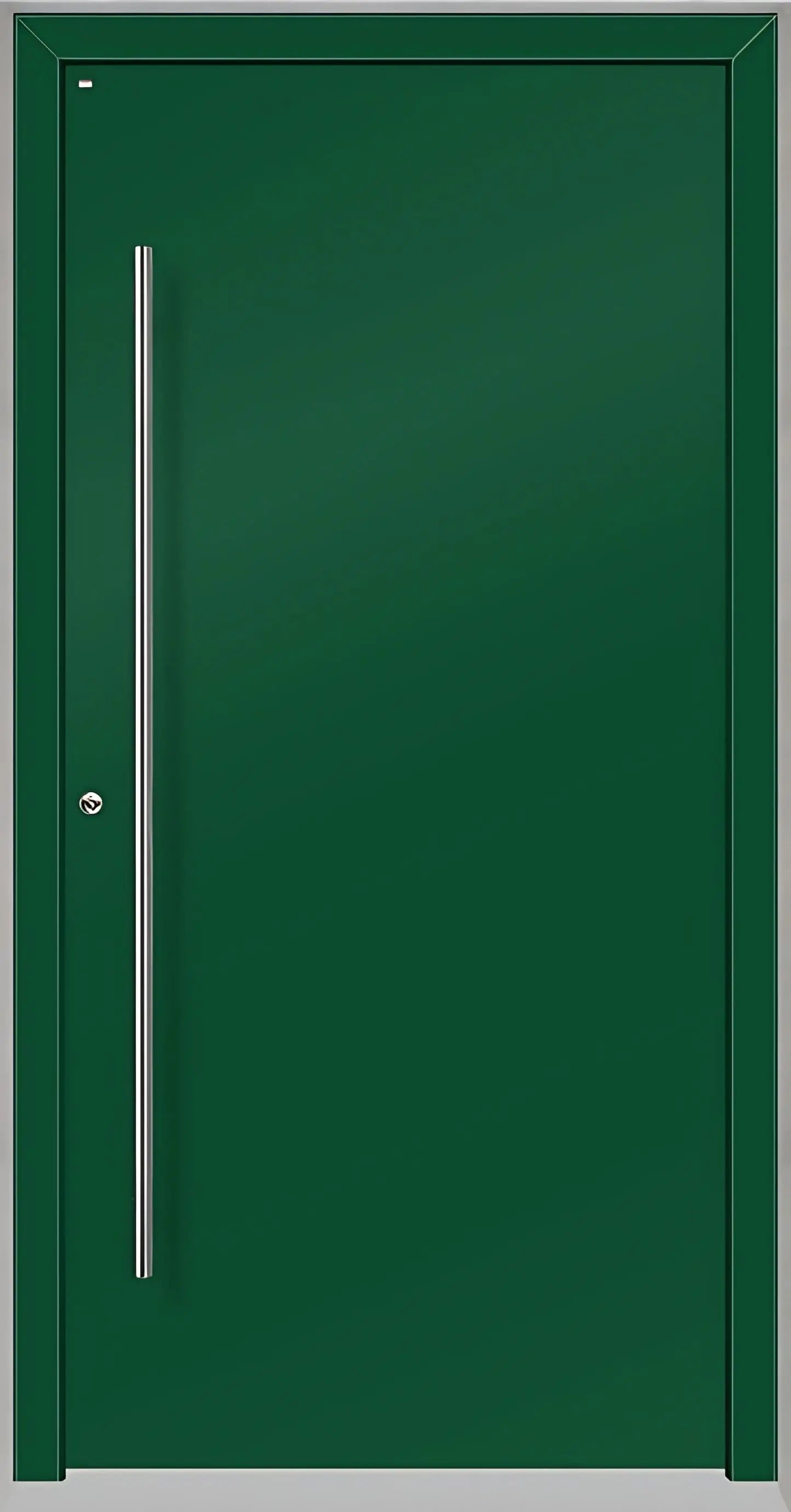 Außenansicht Holz Alu Haustür kaufen in Moosgrün Dreh Links
