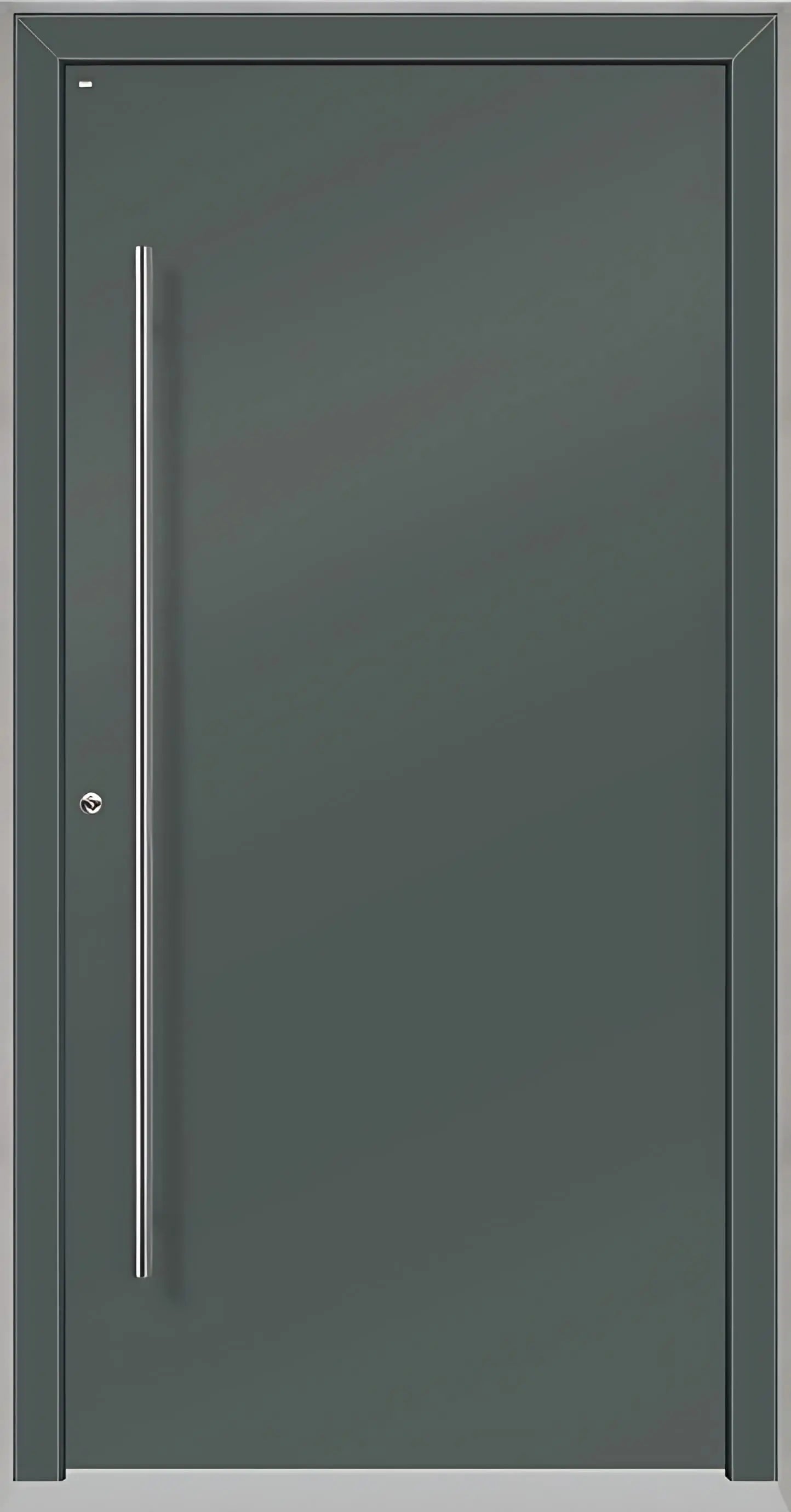 Außenansicht Holz Alu Haustür kaufen in Basaltgrau Dreh Links