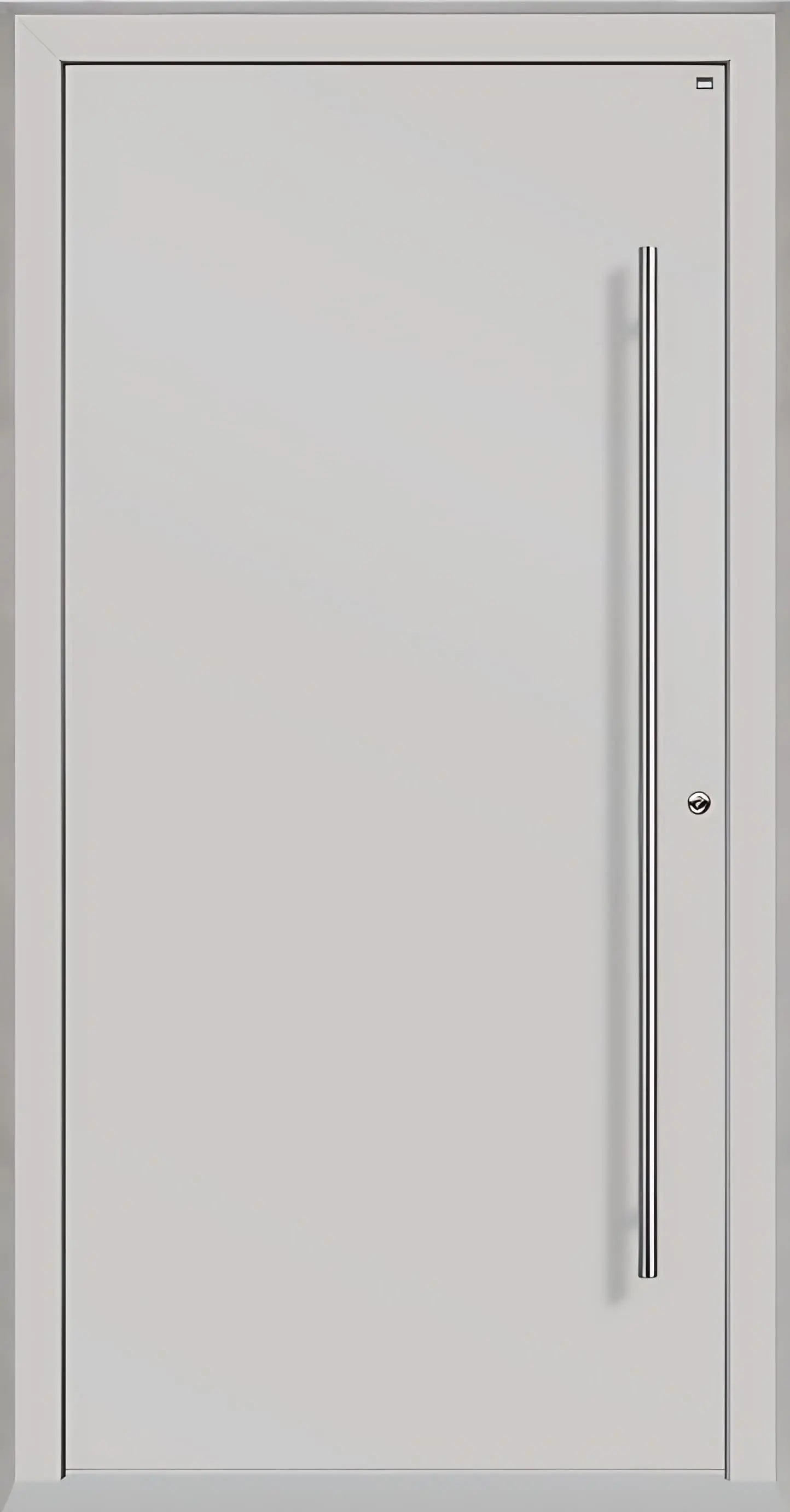 Außenansicht Holz Alu Haustür kaufen in Lichtgrau Dreh Rechts