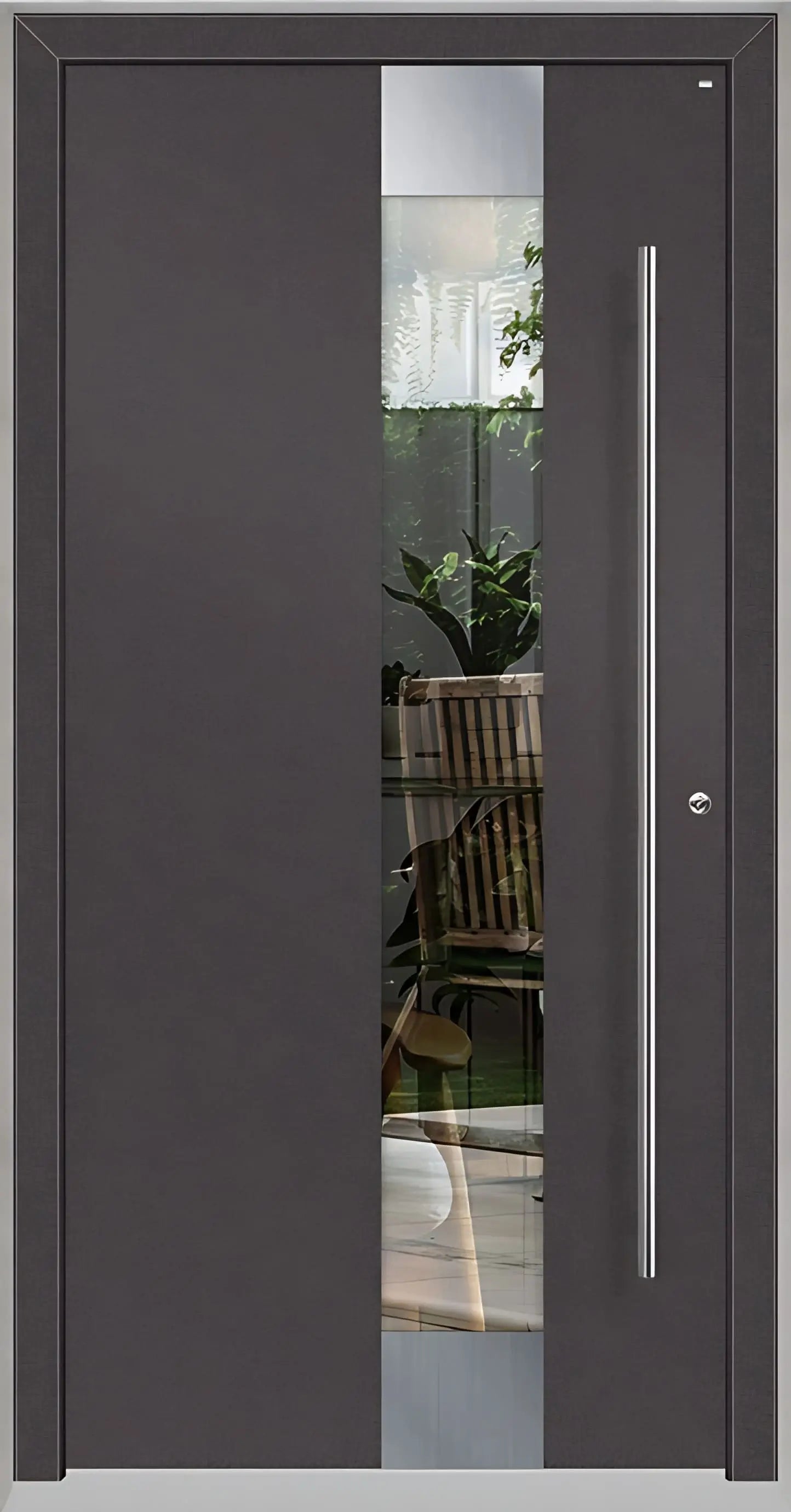 Holz Alu Haustür mit Lichtausschnitt in DB703 als Dreh Rechts