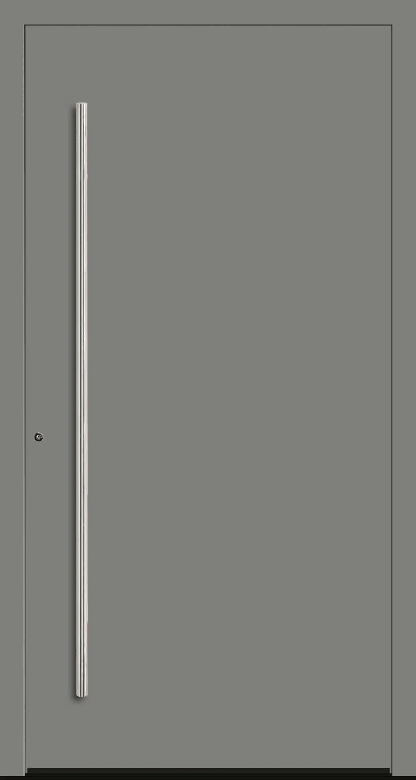 Aluminium Haustür in 7037 mit RC2 Sicherheit DIN Links