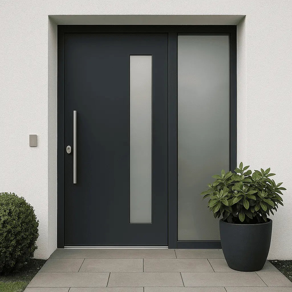 elegante Haustür mit Seitenteil