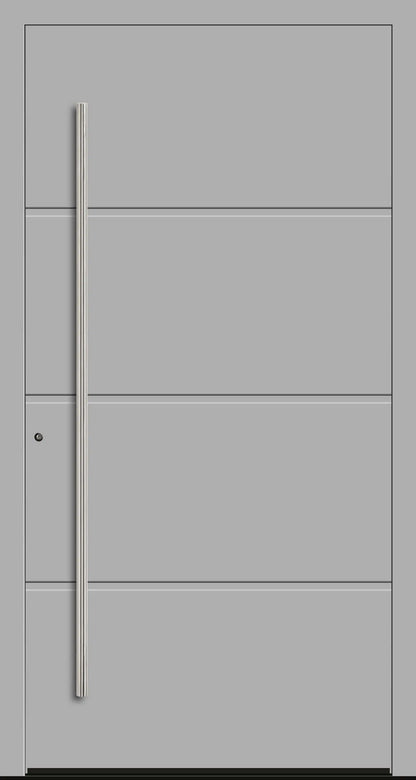 Moderne Aluminium Haustür mit geschlossener Füllung in Weißaluminium Dreh Links 