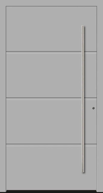 Moderne Aluminium Haustür mit geschlossener Füllung in Weißaluminium Dreh Rechts