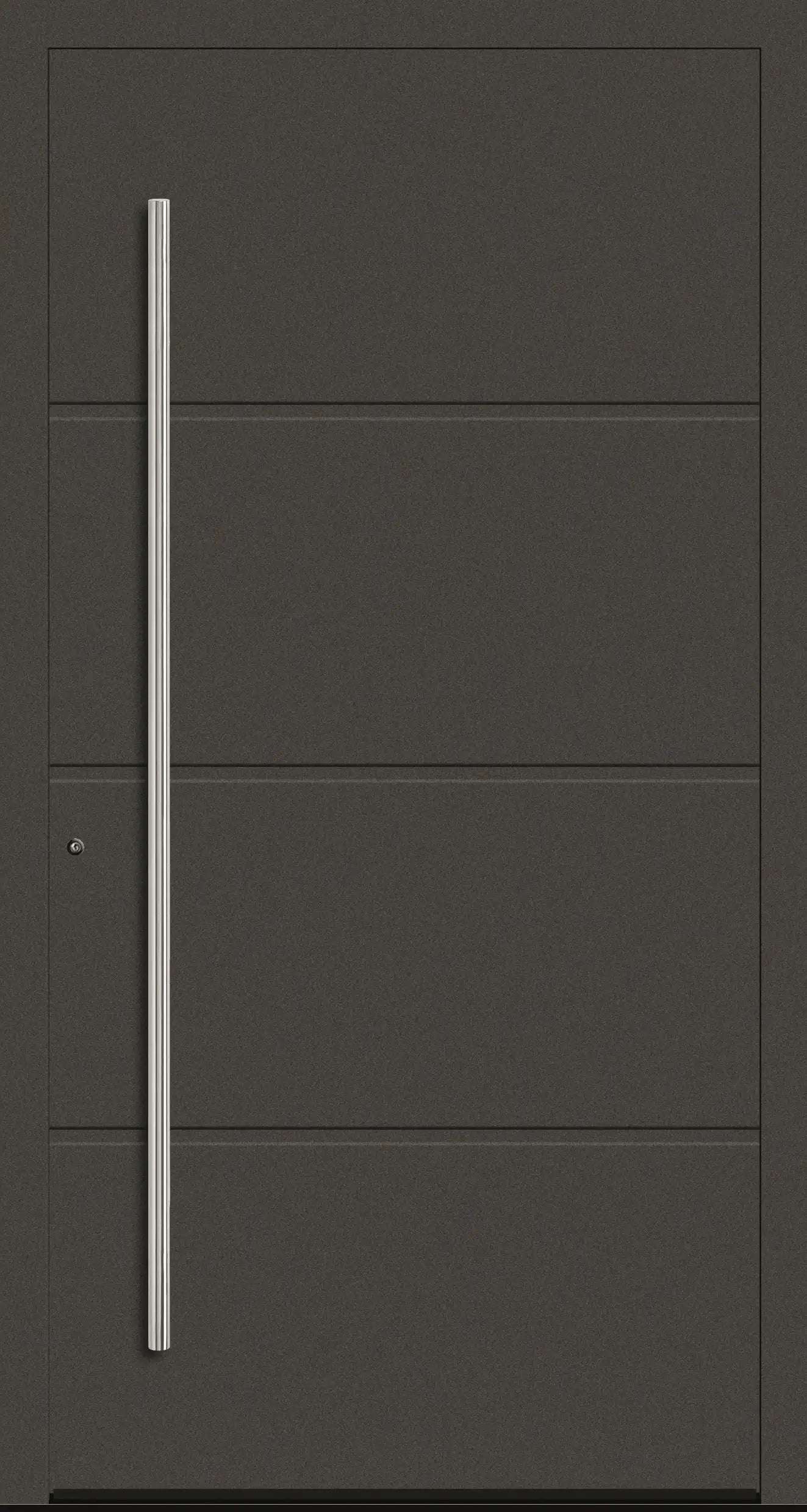 Moderne Aluminium Haustür mit geschlossener Füllung in DB703 Dreh Links 