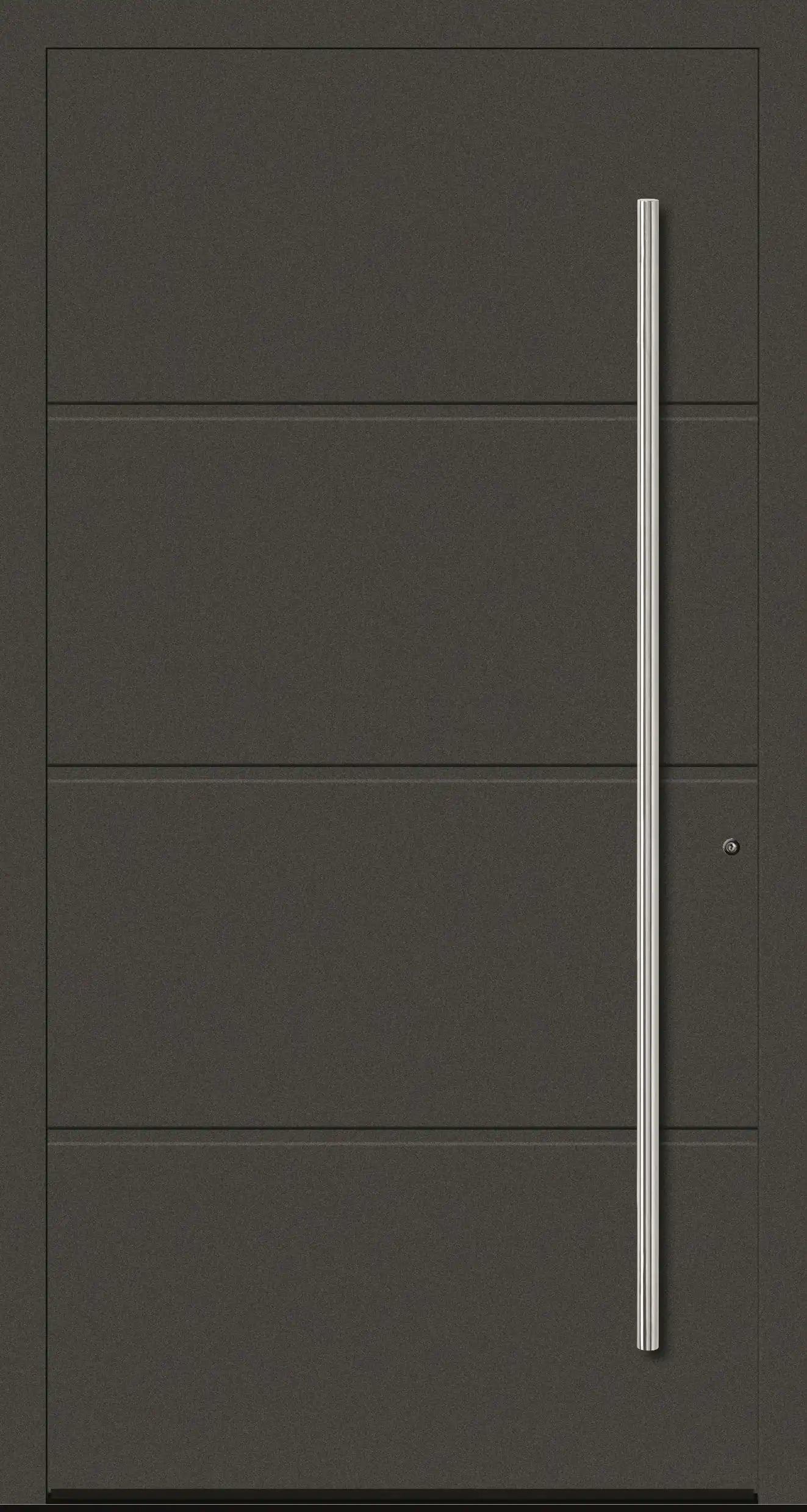 Moderne Aluminium Haustür mit geschlossener Füllung in DB703 Dreh Rechts