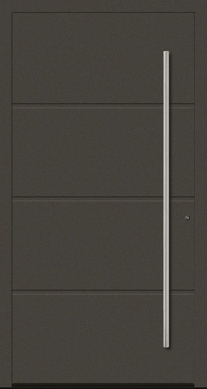 Moderne Aluminium Haustür mit geschlossener Füllung in DB703 Dreh Rechts