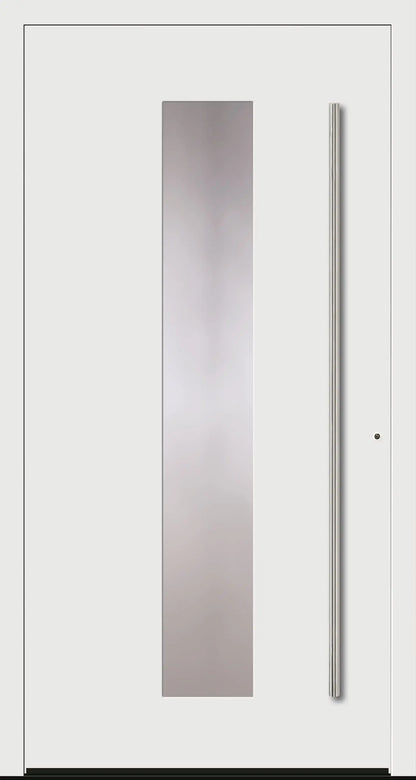 Aluminium Haustür in Dreh Rechts in Verkehrsweiß mit Glas