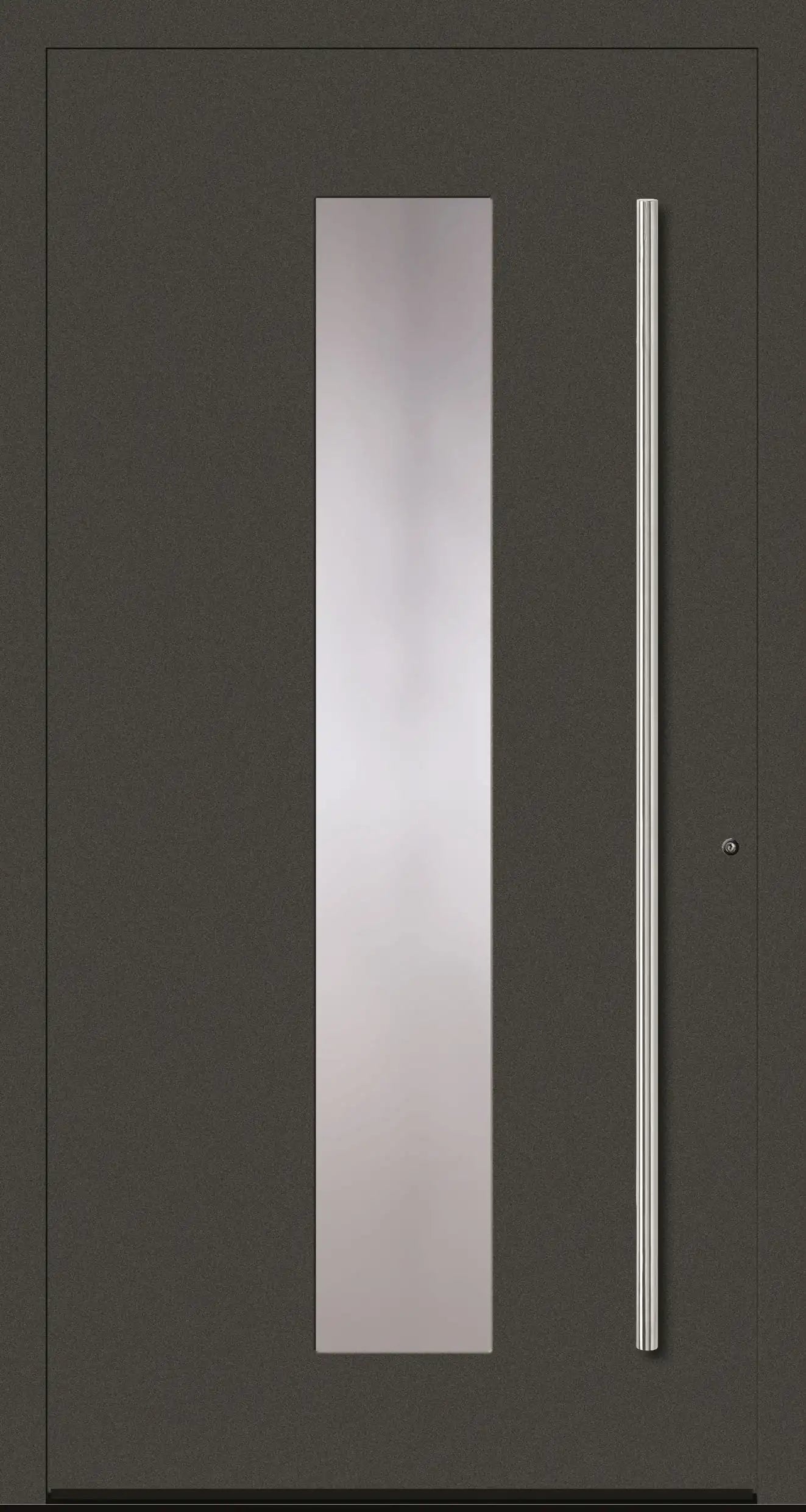 Aluminium Haustür in Dreh Rechts in DB703 grau mit Glas