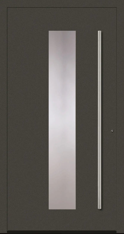 Aluminium Haustür in Dreh Rechts in DB703 grau mit Glas