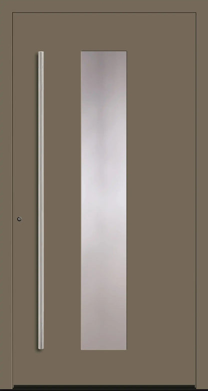Aluminium Haustür in Dreh Links in RAL 7002 beige mit Glas