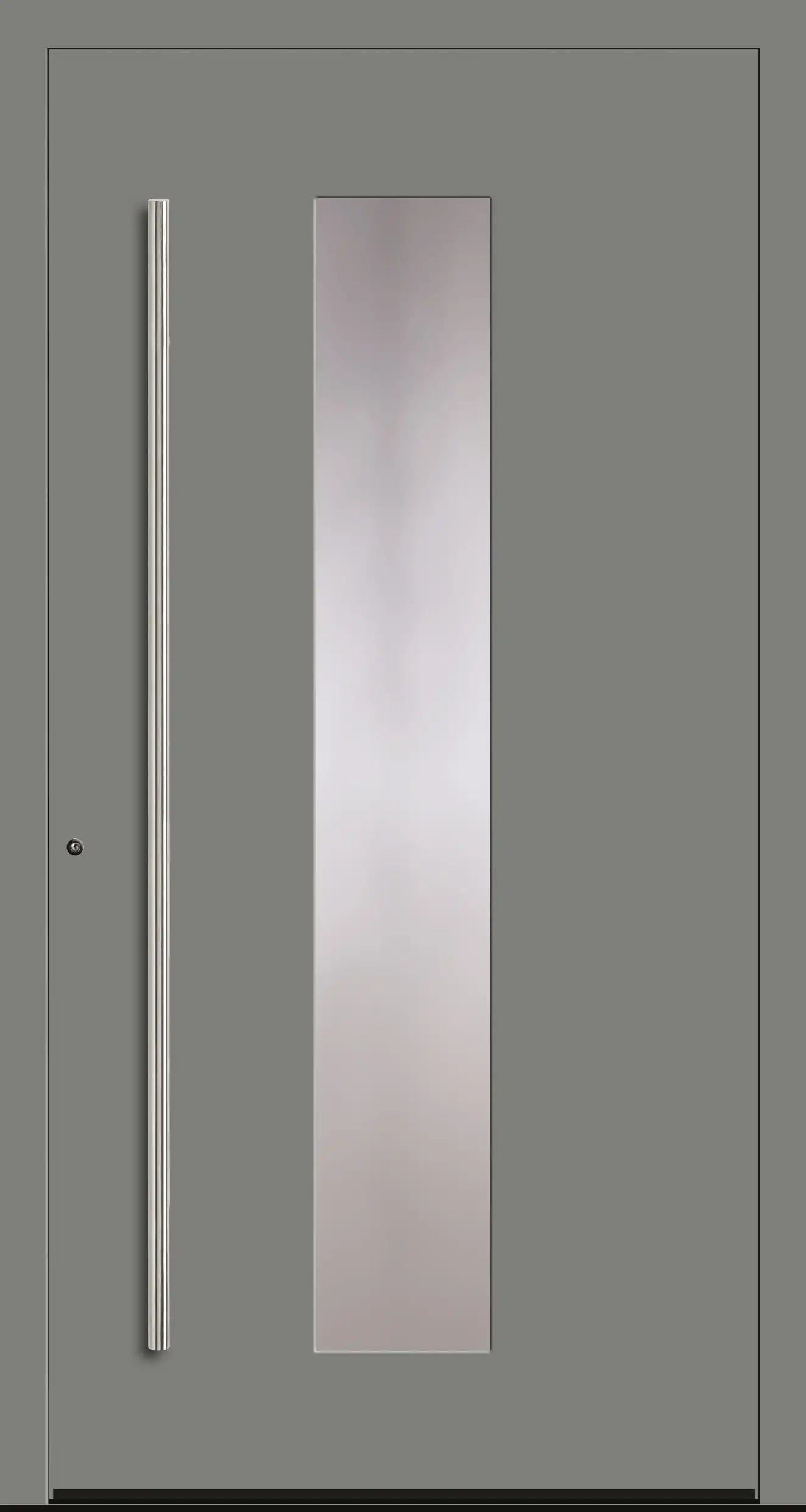 Aluminium Haustür in Dreh Links in RAL 7037 grau mit Glas