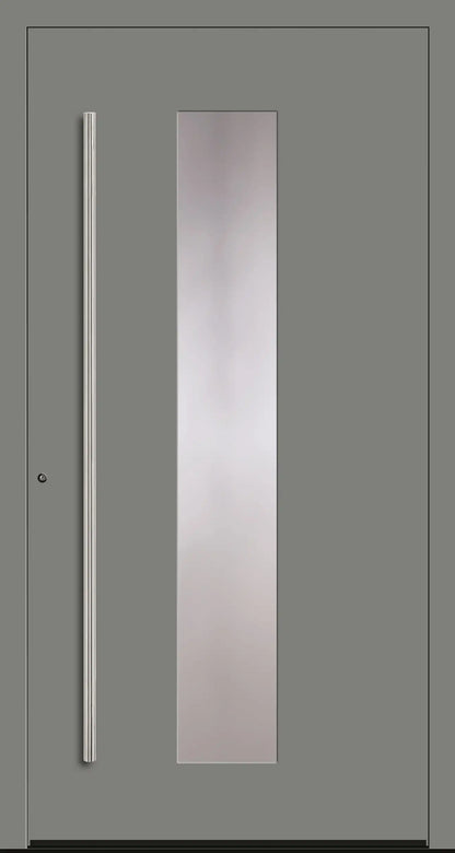 Aluminium Haustür in Dreh Links in RAL 7037 grau mit Glas