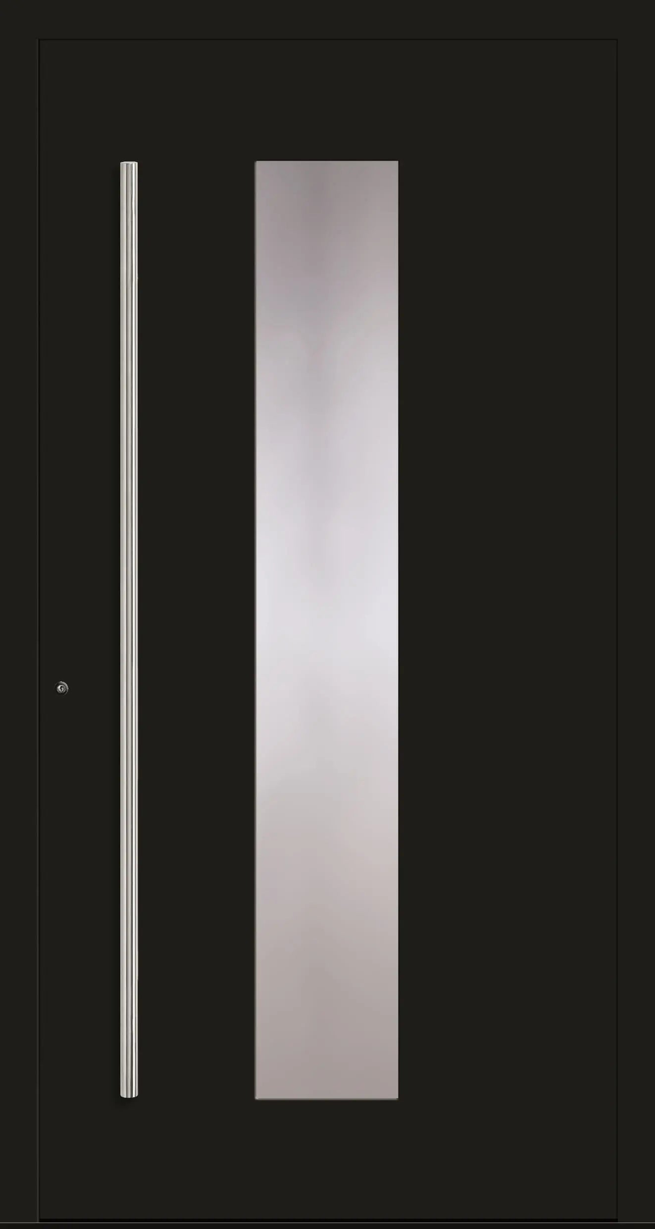 Aluminium Haustür in Dreh Links in RAL 9005 schwarz mit Glas