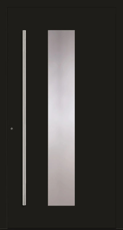 Aluminium Haustür in Dreh Links in RAL 9005 schwarz mit Glas