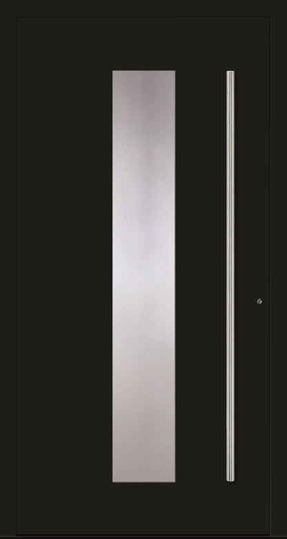 Aluminium Haustür in Dreh Rechts in RAL 9005 schwarz mit Glas