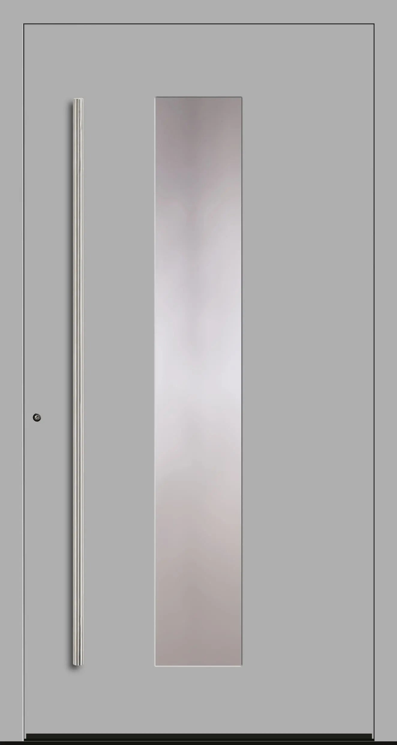 Aluminium Haustür in Dreh Links in RAL 9006 grau mit Glas