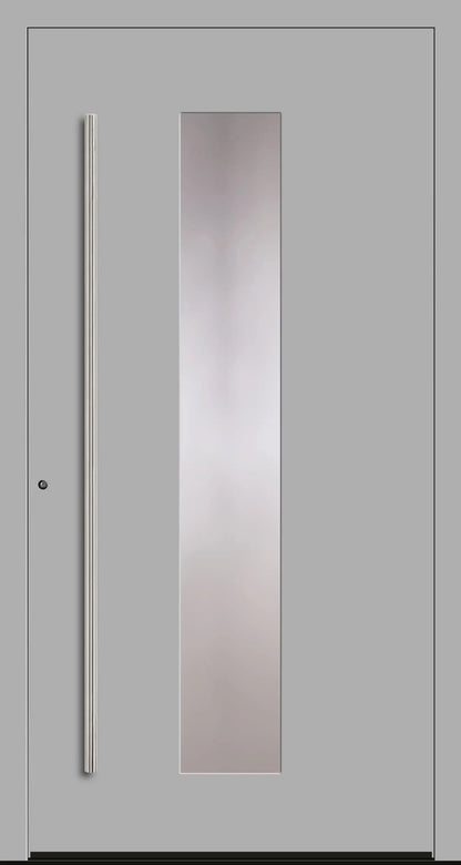 Aluminium Haustür in Dreh Links in RAL 9006 grau mit Glas