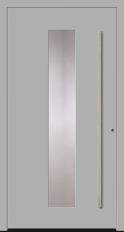 Aluminium Haustür in Dreh Rechts in RAL 9006 grau mit Glas
