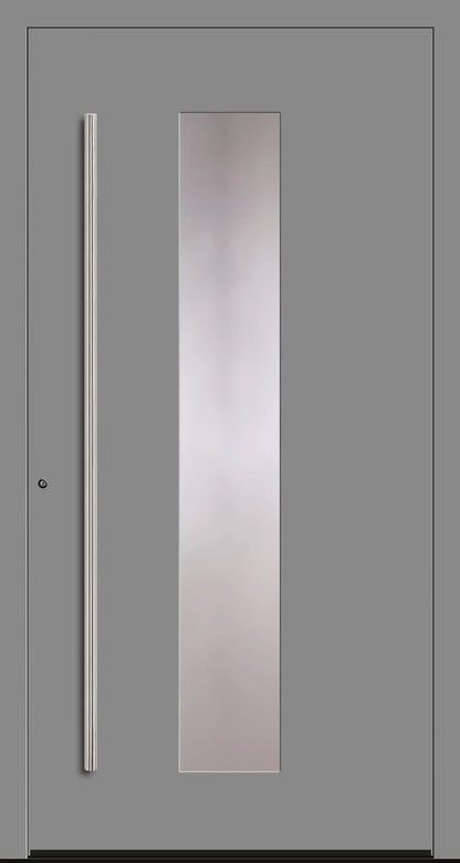Aluminium Haustür in Dreh Links in RAL 9007 grau mit Glas
