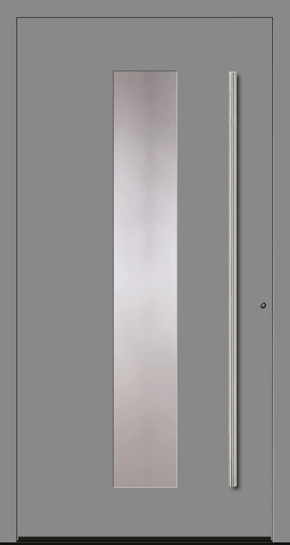 Aluminium Haustür in Dreh Rechts in RAL 9007 grau mit Glas