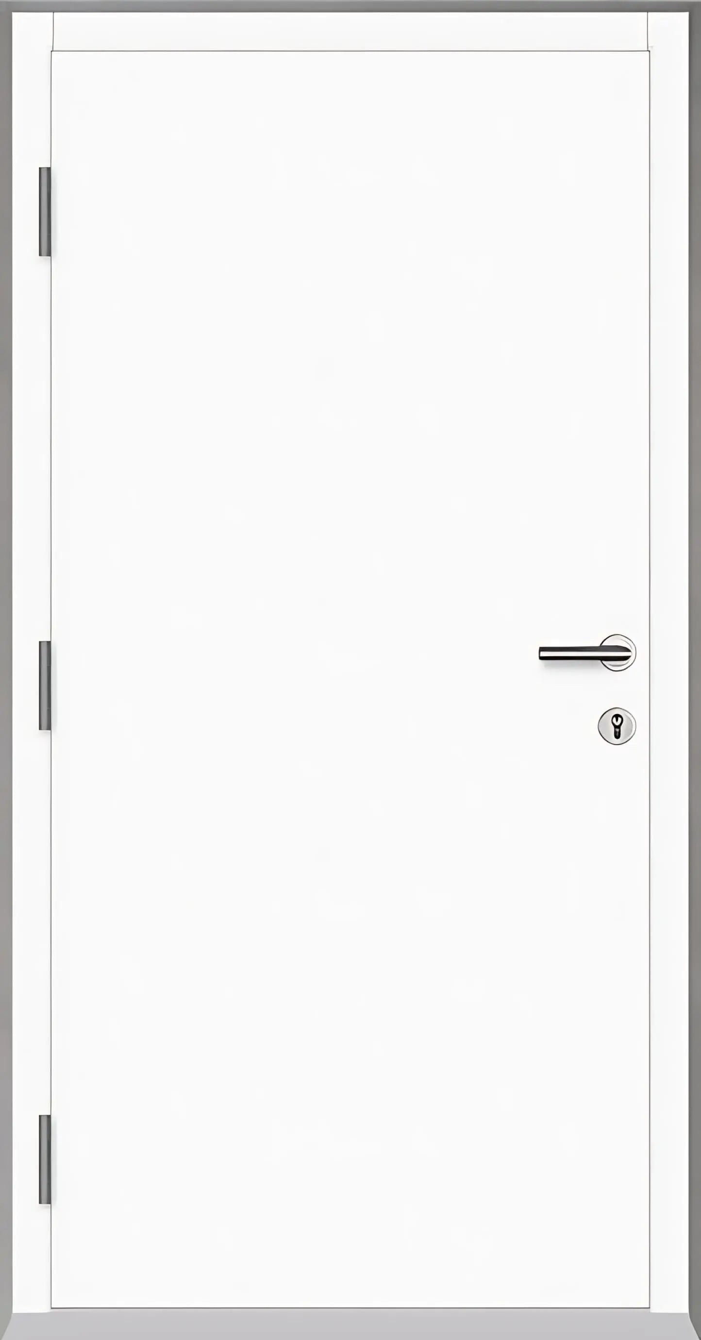 Haustüre Holz Aluminium mit vier Nuten Innenansicht in Weiß