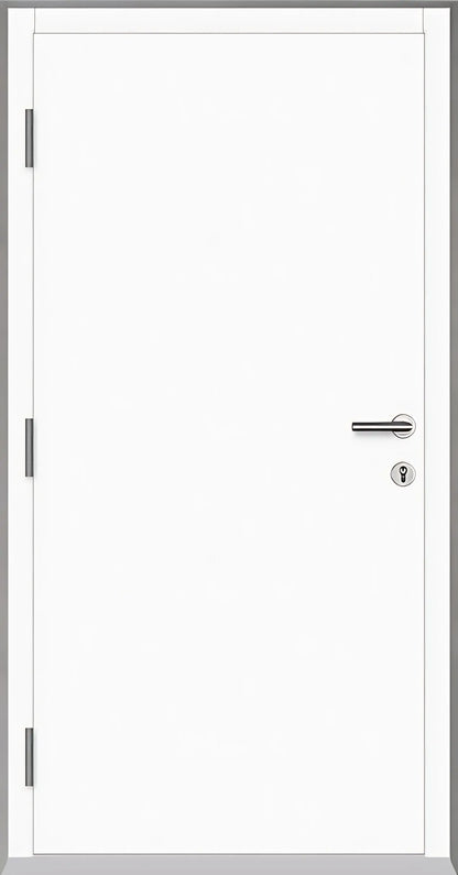 Haustüre Holz Aluminium mit vier Nuten Innenansicht in Weiß