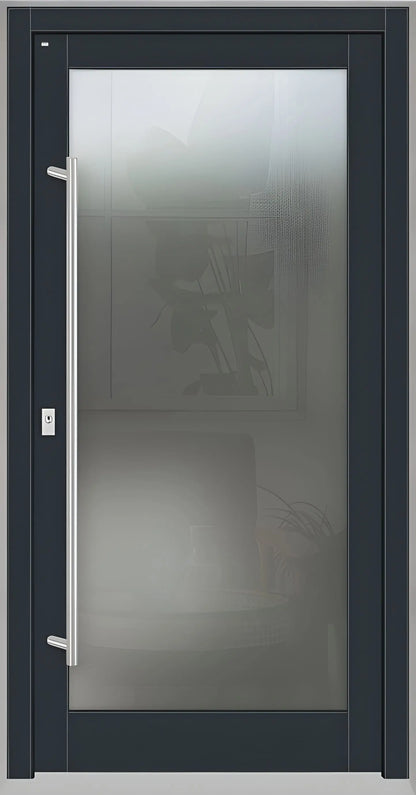 Haustür Holz mit Ganzglasfüllung in Anthrazitgrau Dreh Links