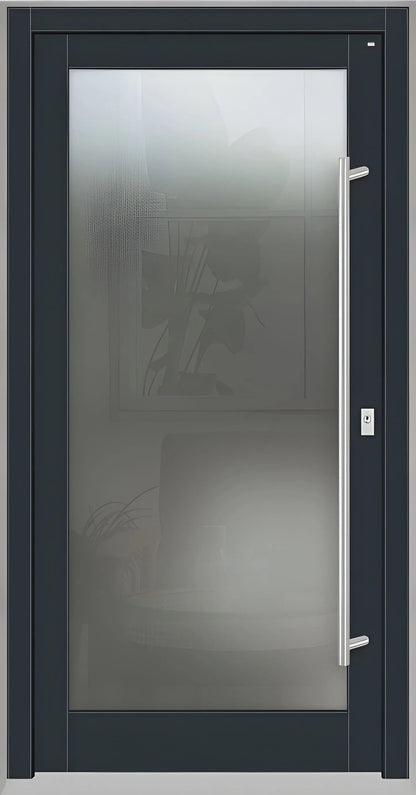 Haustür Holz mit Ganzglasfüllung in Anthrazitgrau Dreh Rechts