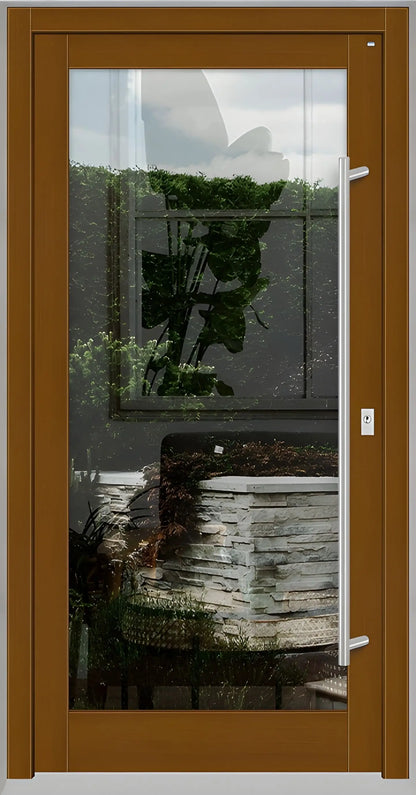 Haustür Holz mit Ganzglasfüllung in Eicheclassic Dreh Rechts