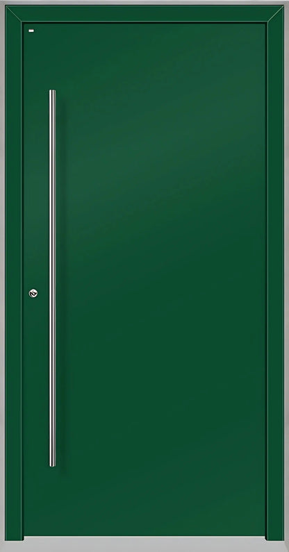 Außenansicht Holz Alu Haustür kaufen in Moosgrün Dreh Links