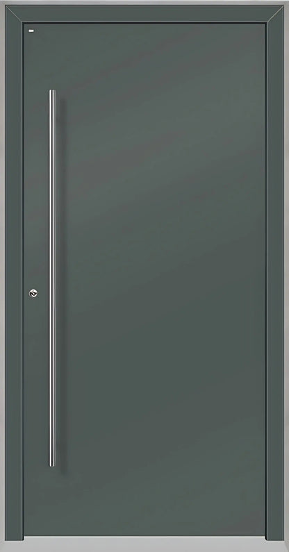 Außenansicht Holz Alu Haustür kaufen in Basaltgrau Dreh Links