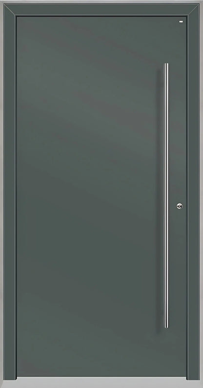 Außenansicht Holz Alu Haustür kaufen in Basaltgrau Dreh Rechts
