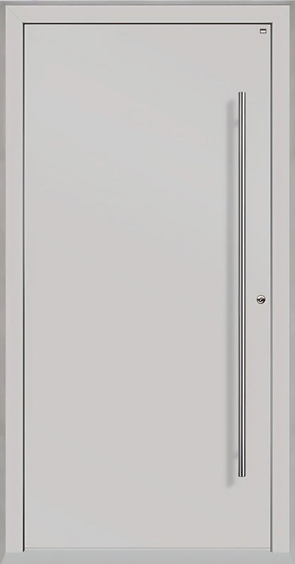 Außenansicht Holz Alu Haustür kaufen in Lichtgrau Dreh Rechts
