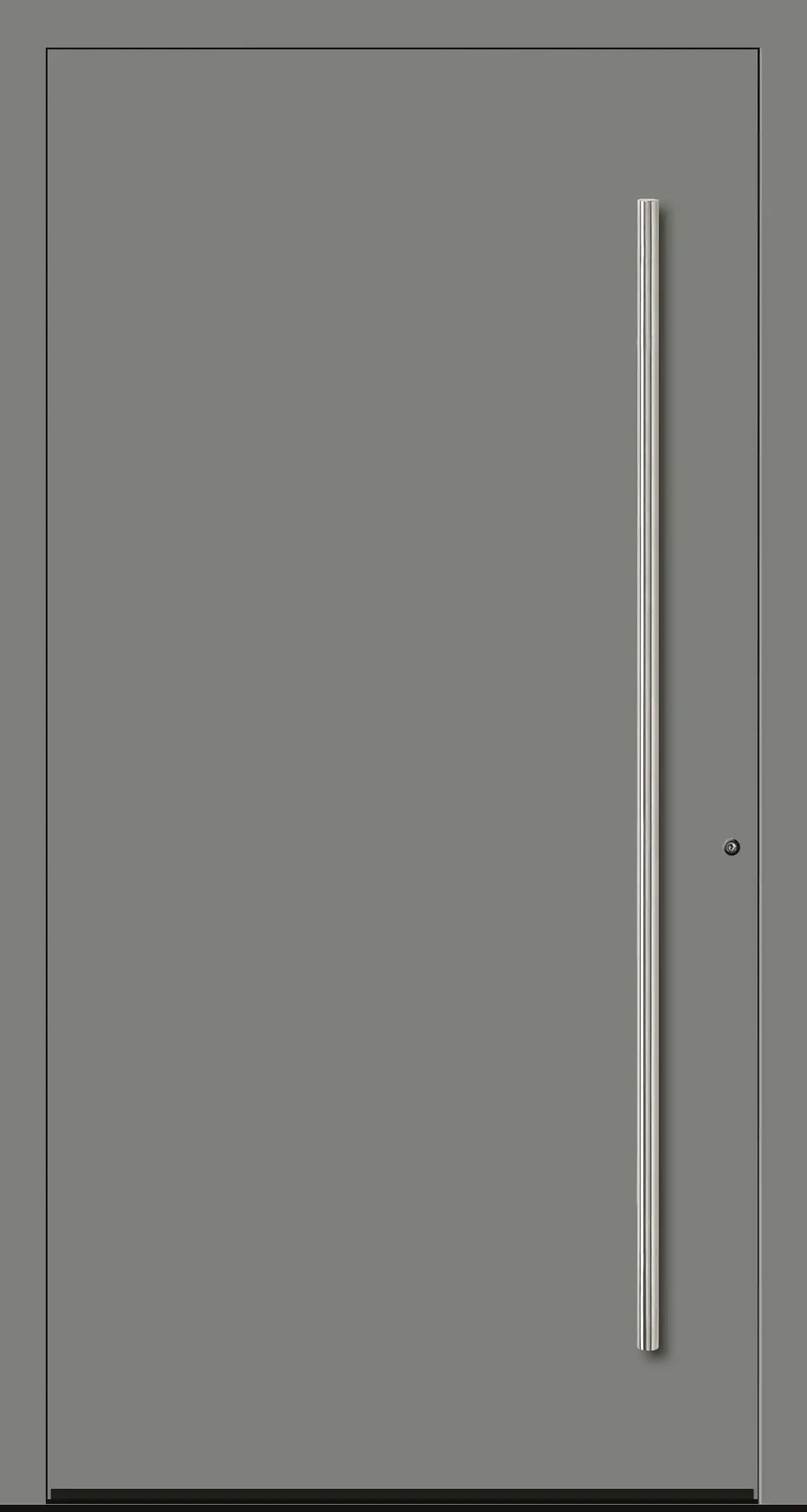 Aluminium Haustür in 7037 mit RC2 Sicherheit DIN Rechts