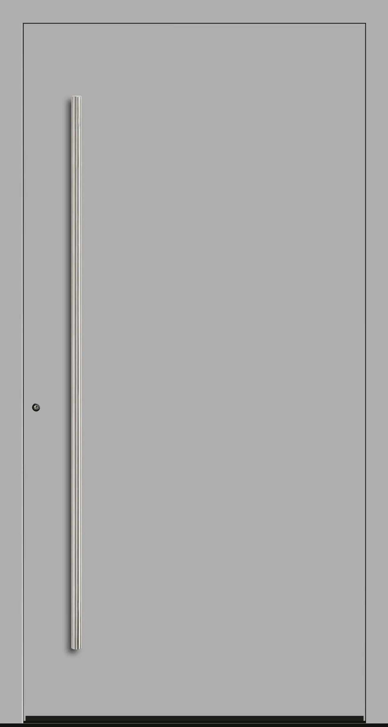 Aluminium Haustür in 9006 mit RC2 Sicherheit DIN Links