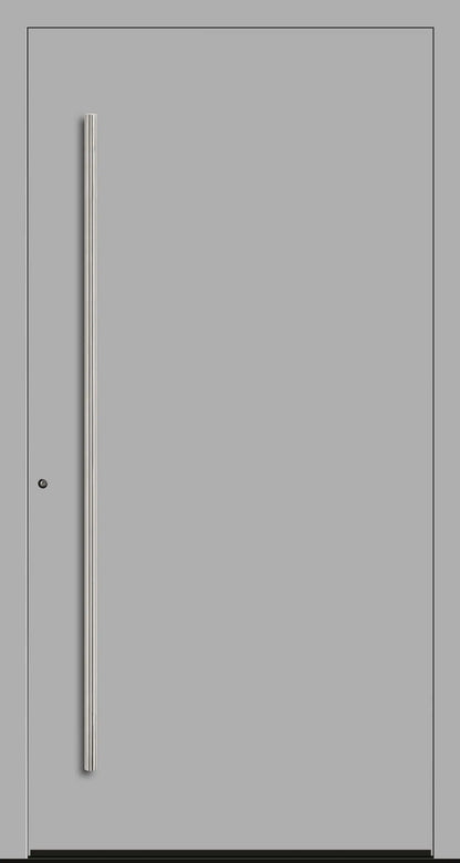 Aluminium Haustür in 9006 mit RC2 Sicherheit DIN Links